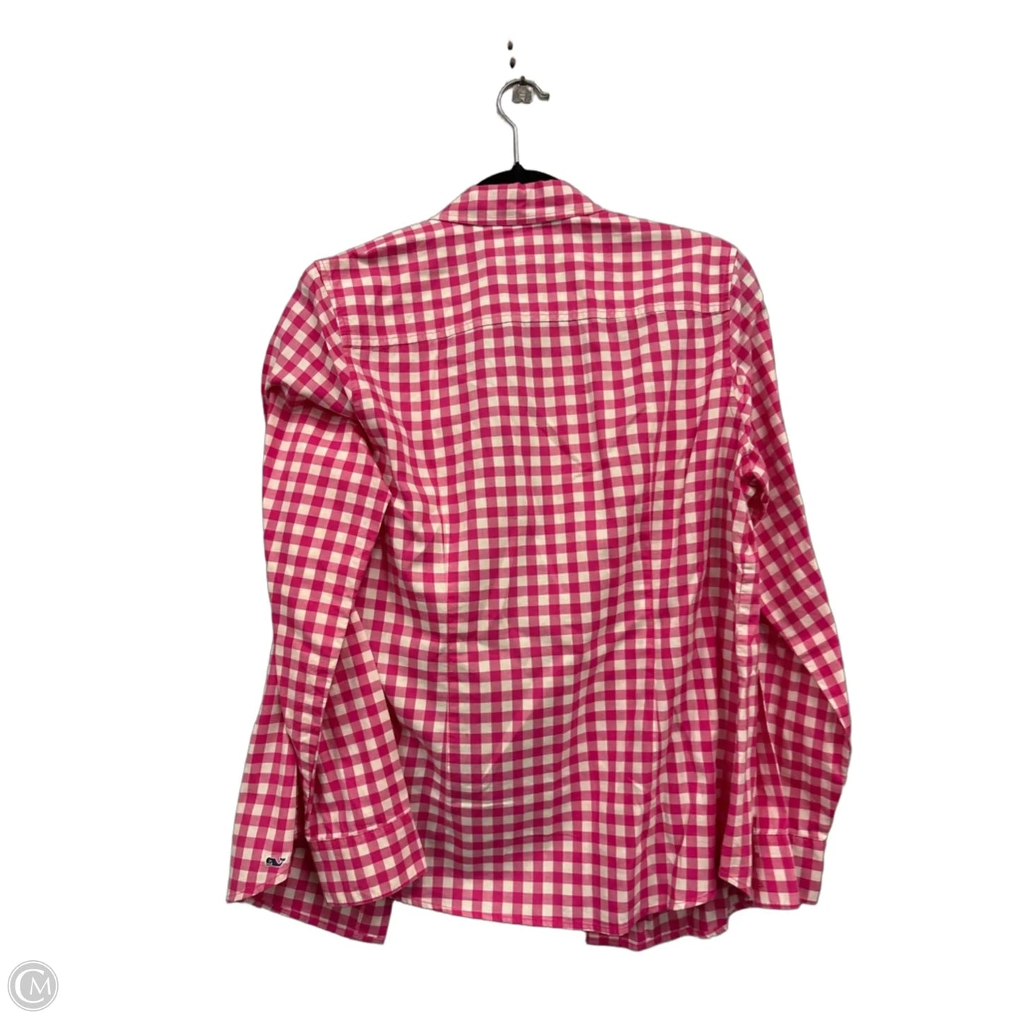 Top Long Sleeve By Vineyard Vines In Pink & White, Size: 12