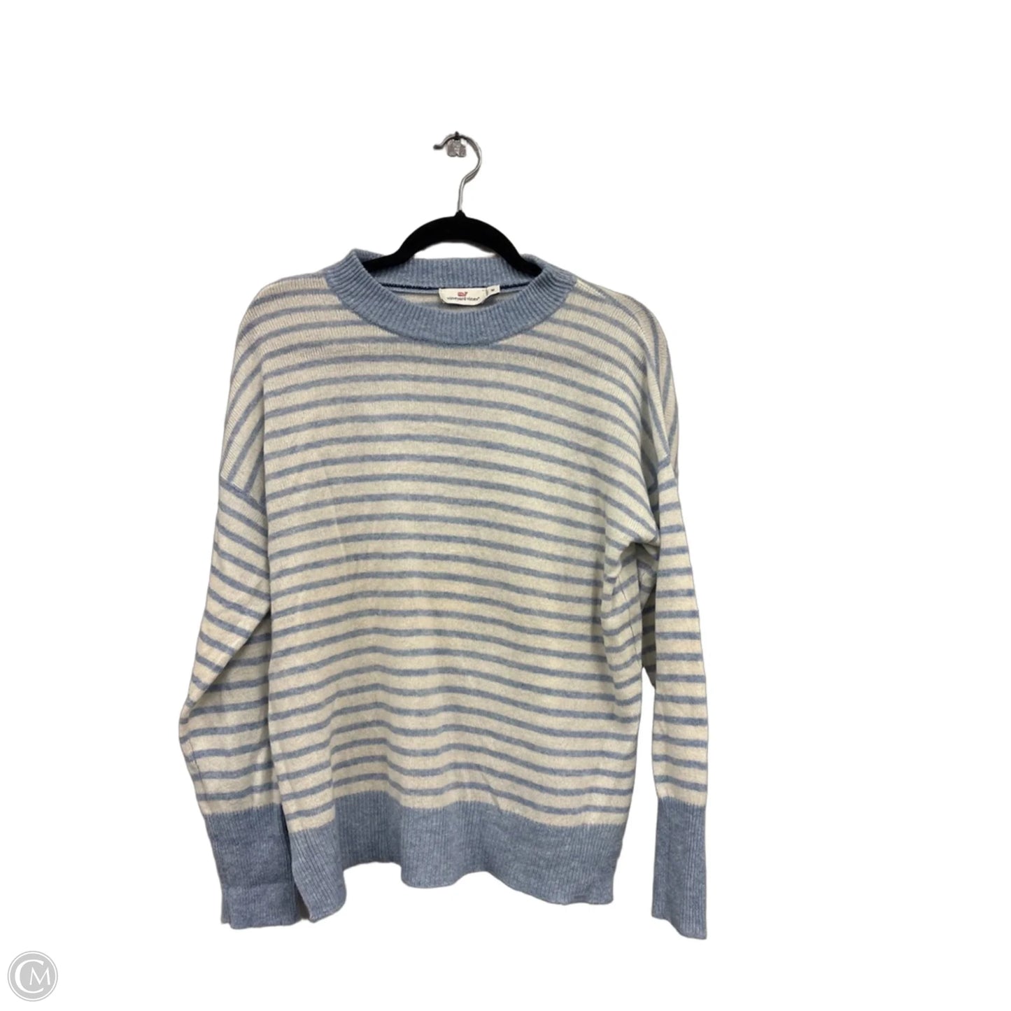 Sweatshirt Collar By Vineyard Vines In Blue & White, Size: L