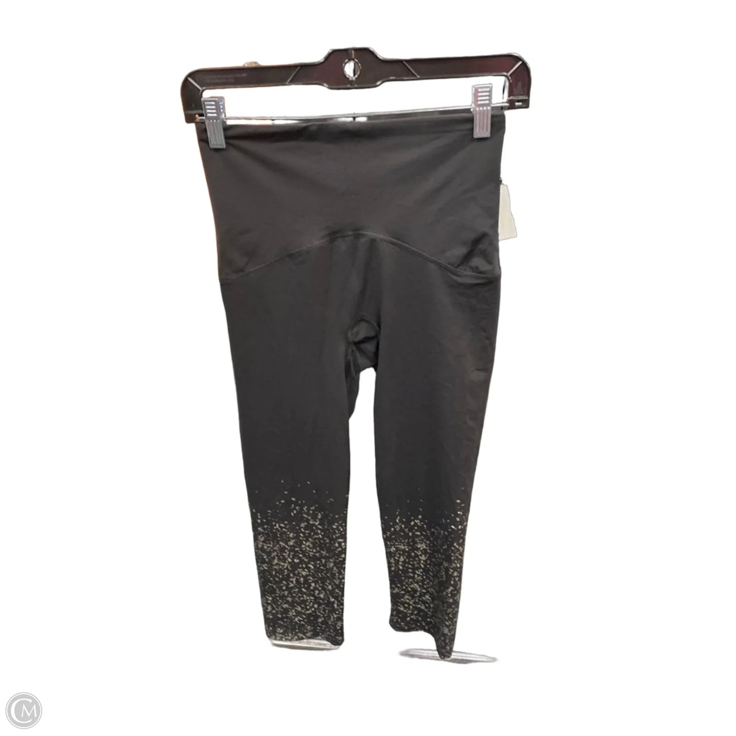 Athletic Leggings Capris By Spanx In Black & Gold, Size: M