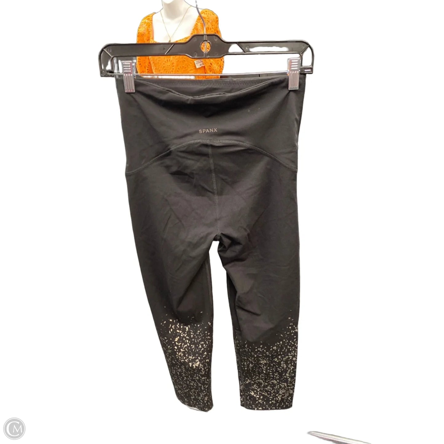 Athletic Leggings Capris By Spanx In Black & Gold, Size: M