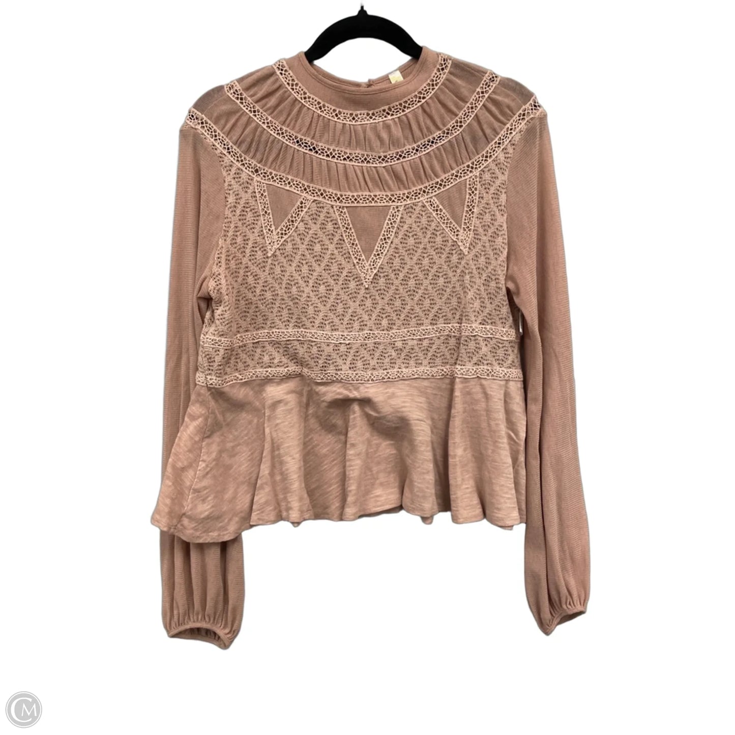 Blouse Long Sleeve By Free People In Pink, Size: S