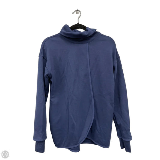 Athletic Top Long Sleeve Collar By Nike In Navy, Size: S