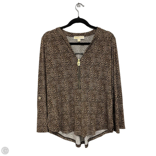 Blouse Long Sleeve By Michael By Michael Kors In Animal Print, Size: L