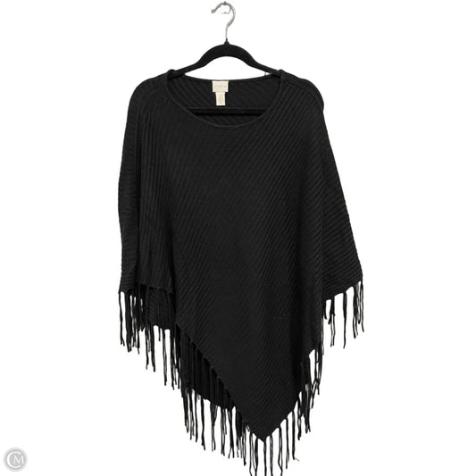 Poncho By Chicos In Black, Size: 0