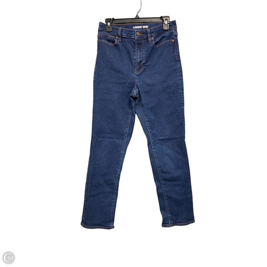 Jeans Straight By Lands End In Blue Denim, Size: 8l