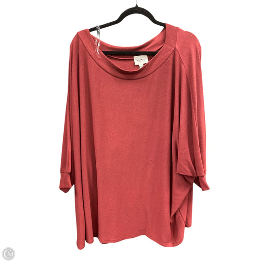 Top Short Sleeve By Andree By Unit In Maroon, Size: 3x