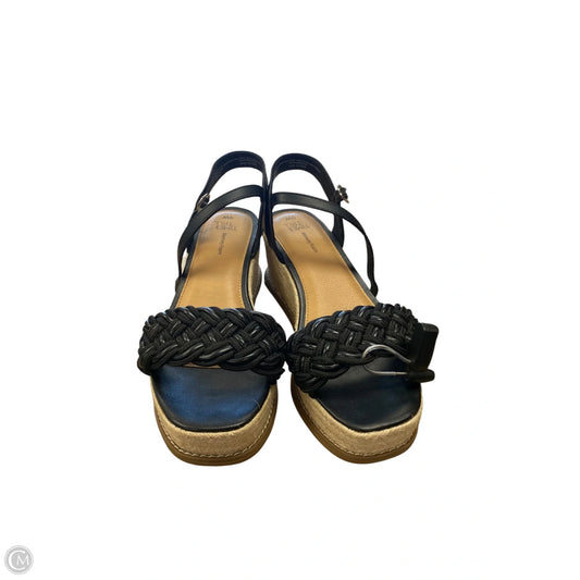 Shoes Heels Wedge By Time And Tru In Black, Size: 9