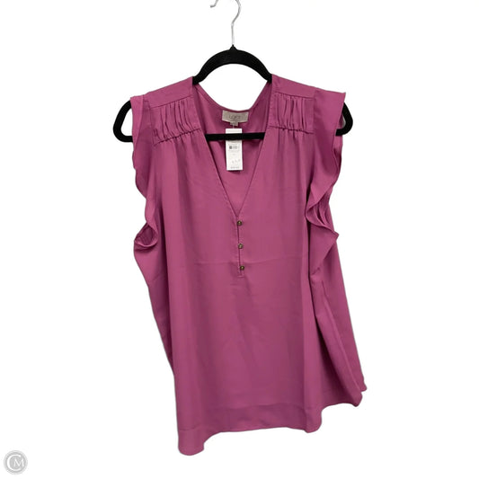 Blouse Short Sleeve By Loft In Mauve, Size: Xl