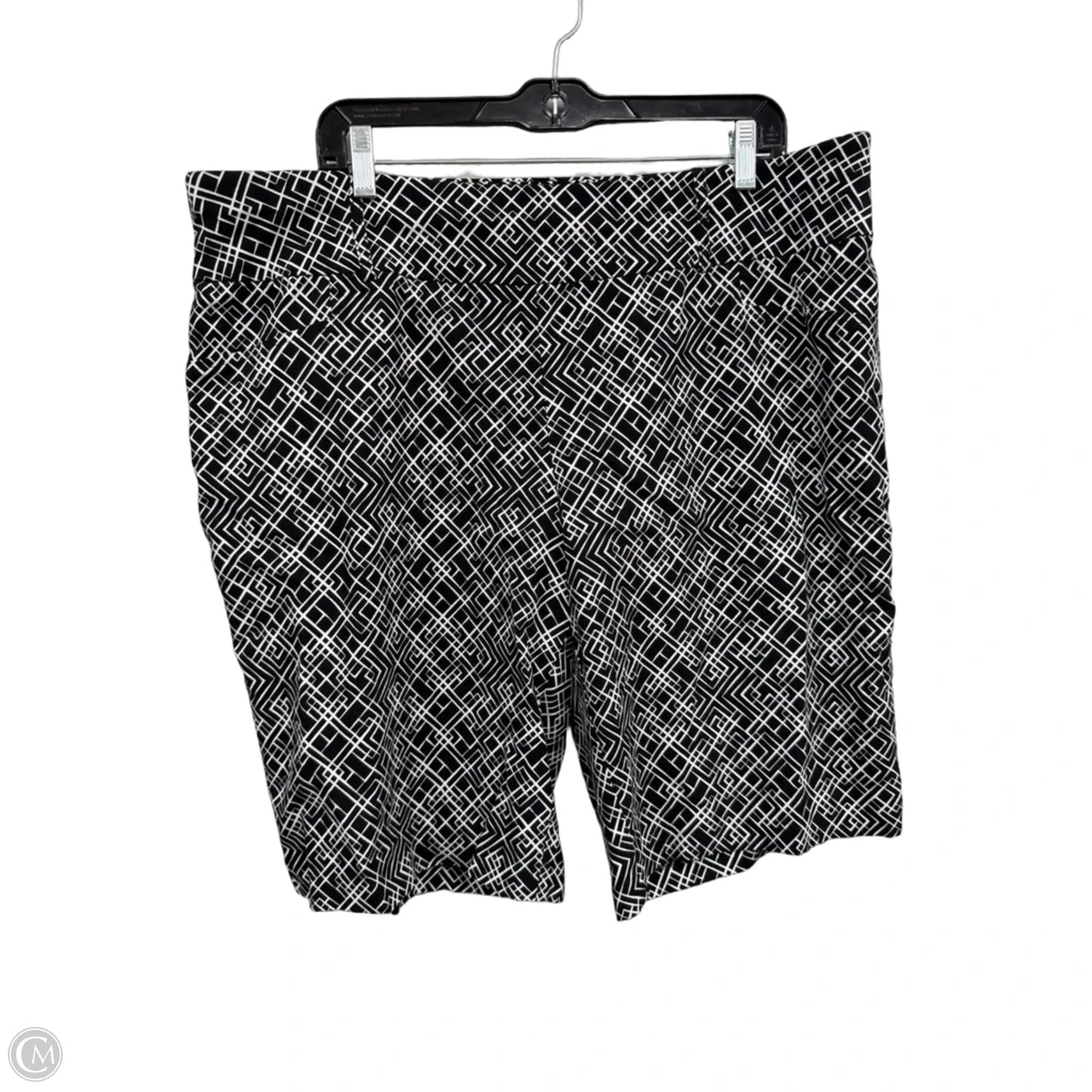Shorts By Ashley Stewart In Black & White, Size: 22