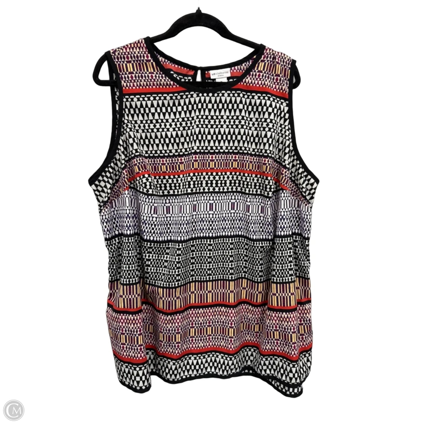 Top Sleeveless By Liz Claiborne In Geometric Pattern, Size: 3x