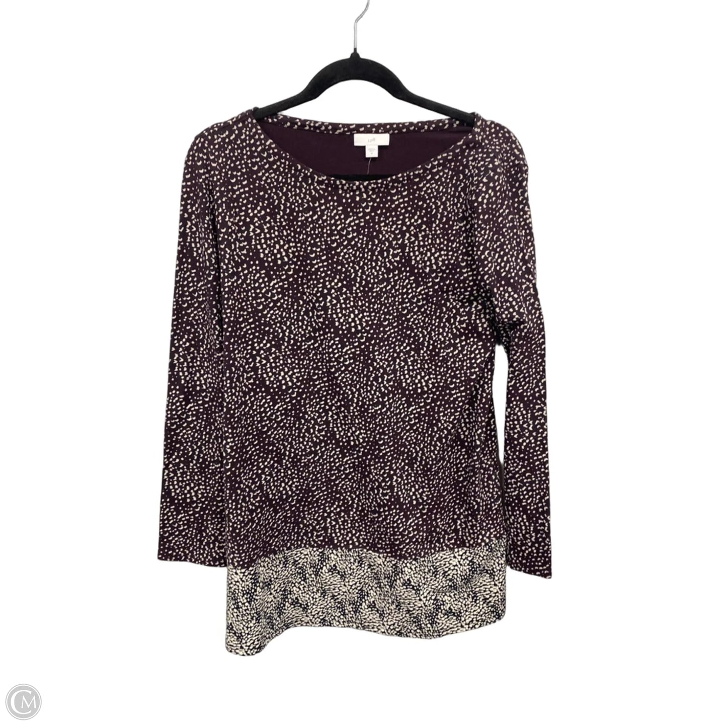Top Long Sleeve By J. Jill In Brown & Cream, Size: M