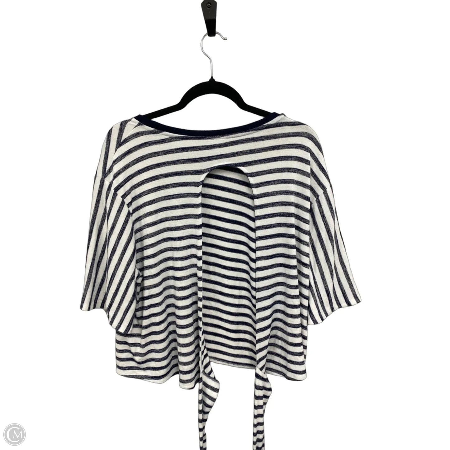 Top Short Sleeve By Gap In Blue & White, Size: L