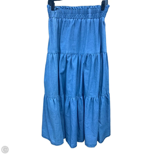 Skirt Maxi By Shein In Blue Denim, Size: M