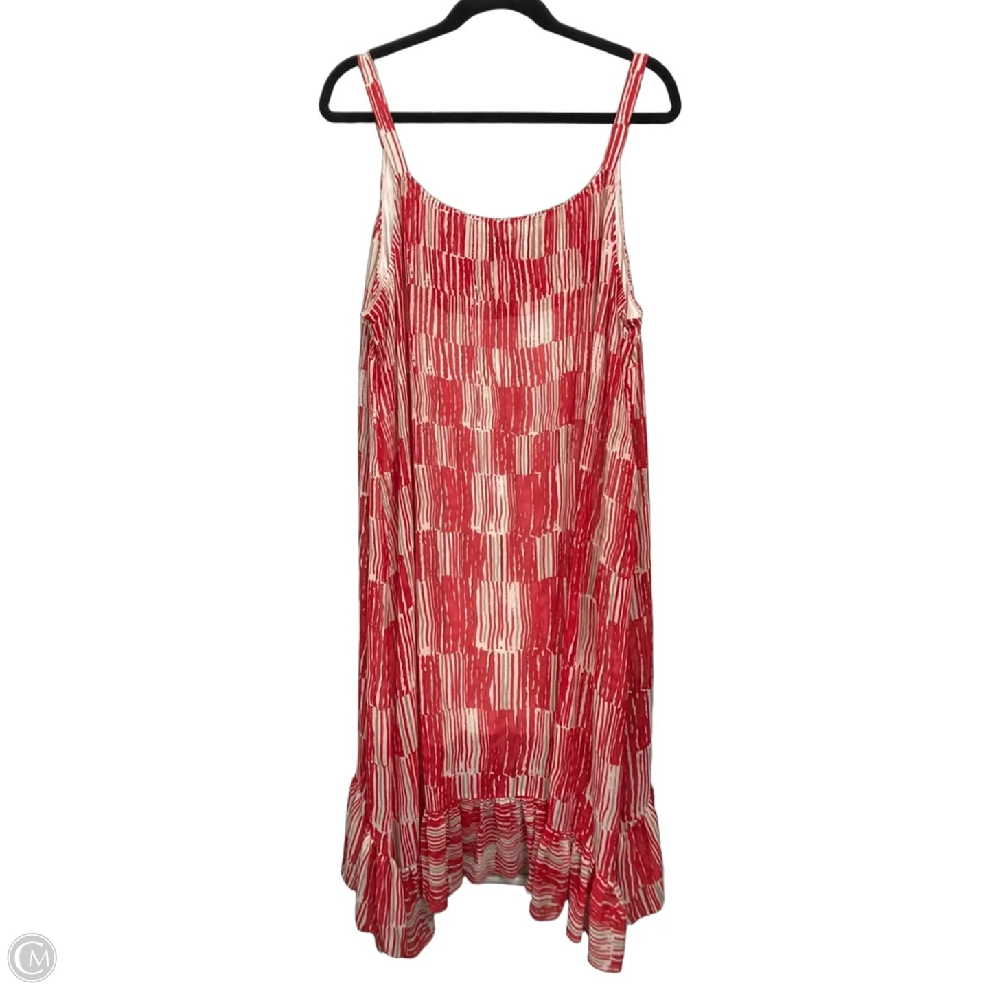 Dress Casual Midi By Nic + Zoe In Red & White, Size: 1x