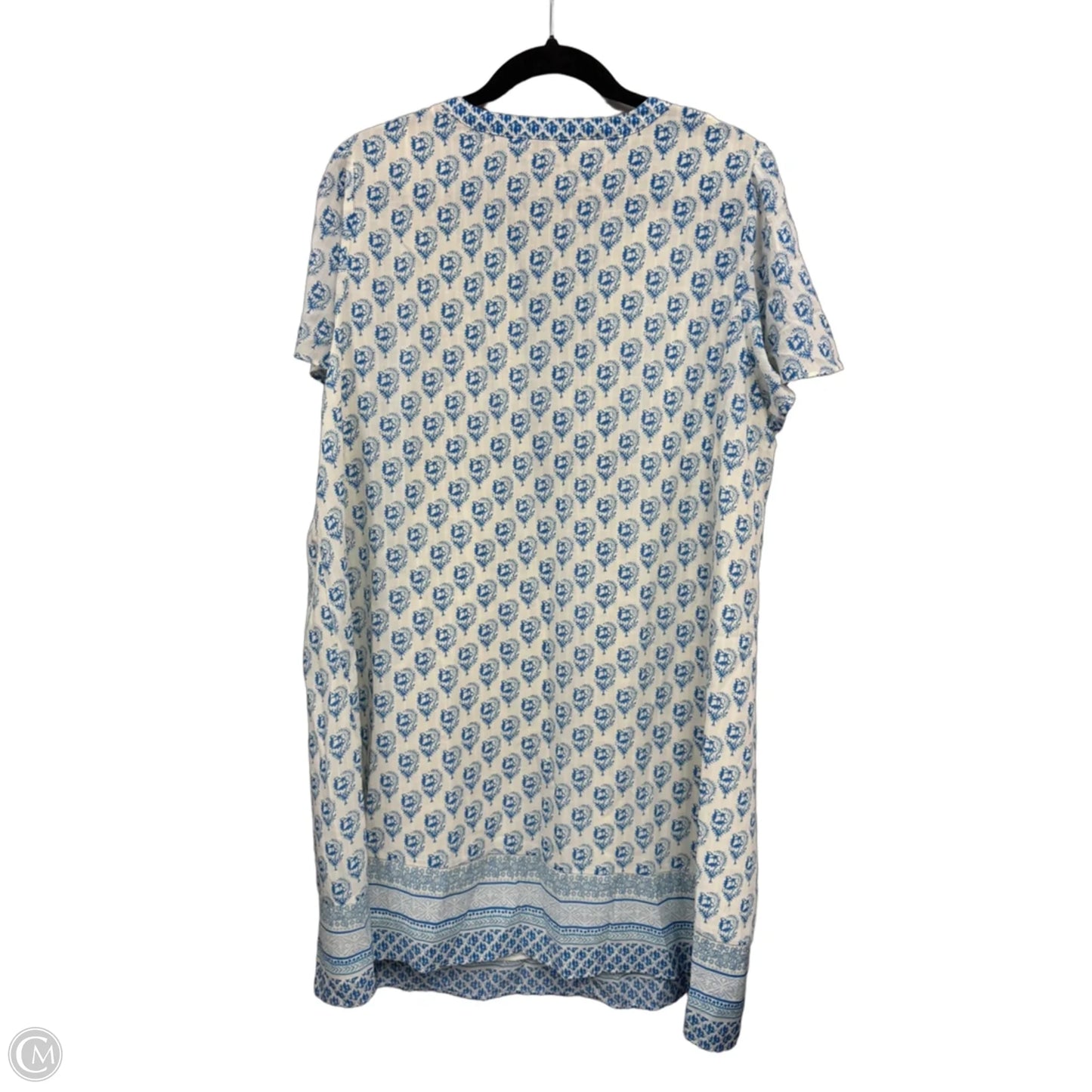 Dress Casual Short By Rose And Olive In Blue & White, Size: 1x