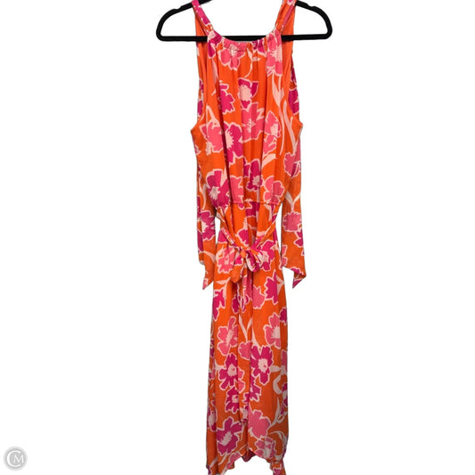 Dress Casual Midi By Inc In Orange & Pink, Size: 12