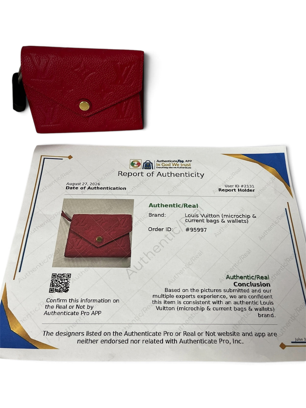 Wallet Luxury Designer By Louis Vuitton, Size: Small