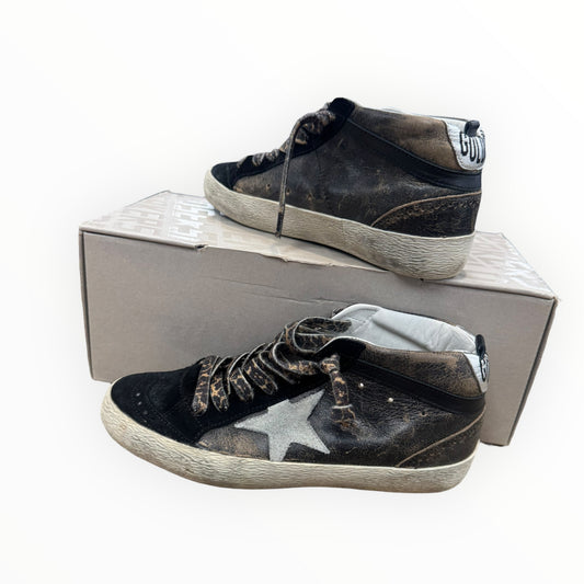 Shoes Luxury Designer By Golden Goose In Brown & Silver, Size: 7
